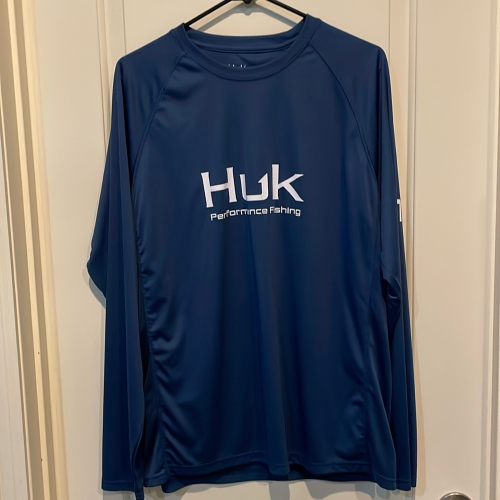 HUK Men's Pursuit Vented Long Sleeve Performance Fishing Shirt, size Large